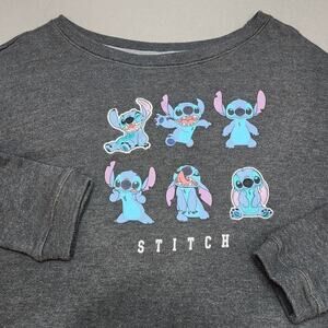 Disney Lilo Stitch Gray Long Sleeve Pullover Women's Sz L